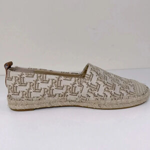 Ralph Lauren Cameryn II Monogram Jacquard Espadrille  new money preppy LOGO